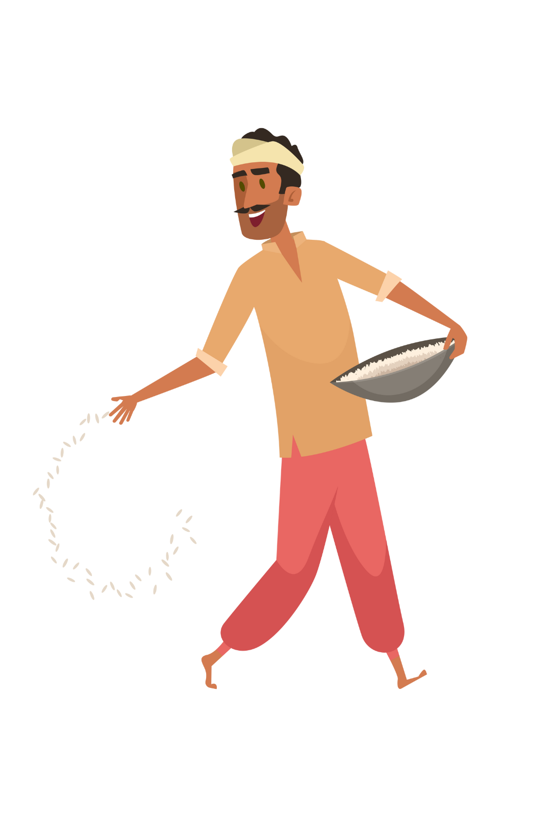 Traditional farmer sowing seeds - Heritage and Innovation